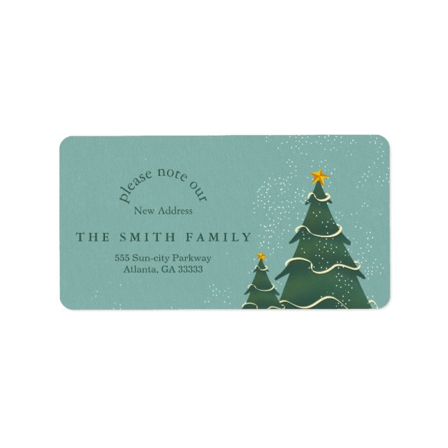 Christmas Greenery & Berry New Address  Label (Front)