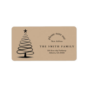 Christmas Greenery & Berry New Address Label