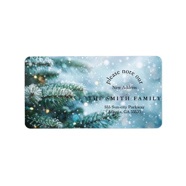 Christmas Greenery & Berry New Address  Label (Front)
