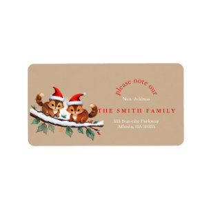 Christmas Greenery & Berry New Address Label