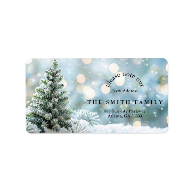 Christmas Greenery & Berry New Address  Label (Front)