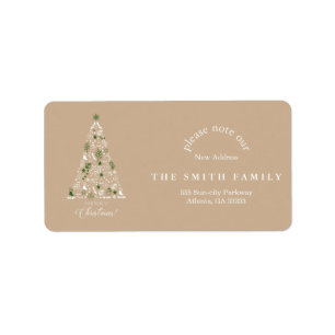 Christmas Greenery & Berry New Address  Label