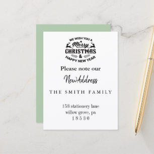 Christmas Greenery Change of Address Insert Card