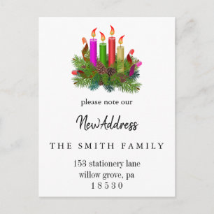 Christmas Greenery Change of Address Insert Card
