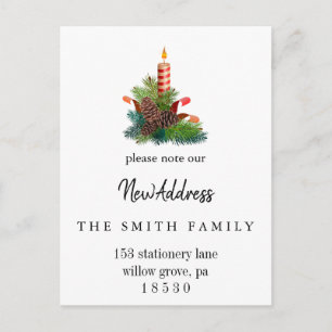 Christmas Greenery Change of Address Insert Card