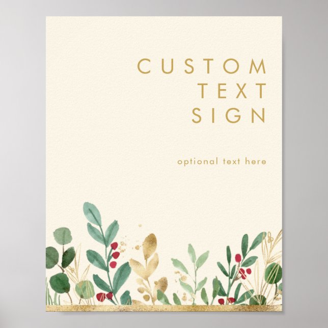 Christmas Greenery | Cream Cards and Gifts Custom Poster (Front)