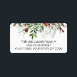 Christmas Greenery Floral Return Address Label<br><div class="desc">Christmas Greenery Floral Return Address label</div>
