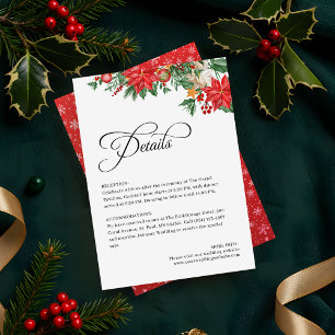 Christmas Greenery Foliage Elegant Wedding Details Enclosure Card