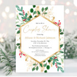 Christmas greenery gold couples bridal shower  invitation<br><div class="desc">For more advanced customization of this design,  simply select the "Customize It" button above!</div>