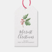 Christmas Greenery Merriest Christmas Gift Tags (Front)