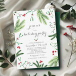 Christmas Greenery Party Invitation<br><div class="desc">This listing is for a professionally designed Christmas invitation by Victoria of VG Invites. It is a charming high quality design with the words "join us holiday party" in a pretty winter berries and greenery,  To see matching items and more of Victoria's great designs visit www.zazzle.com/vginvites</div>