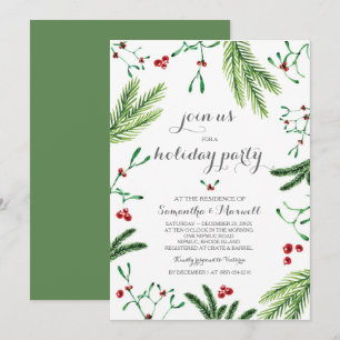 Christmas Greenery Party Invitation