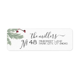 Christmas Greenery Retourner Adresse Étiquette Scr