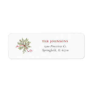 Christmas greenery Return Address Labels