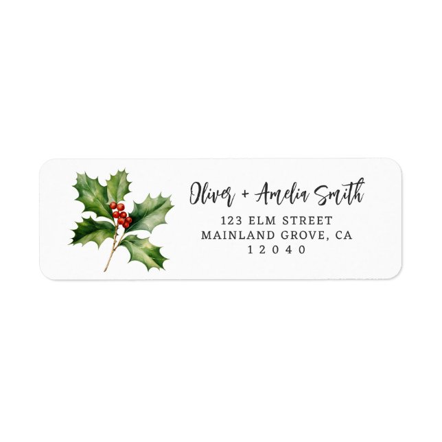 Christmas Greenery Return Label (Front)