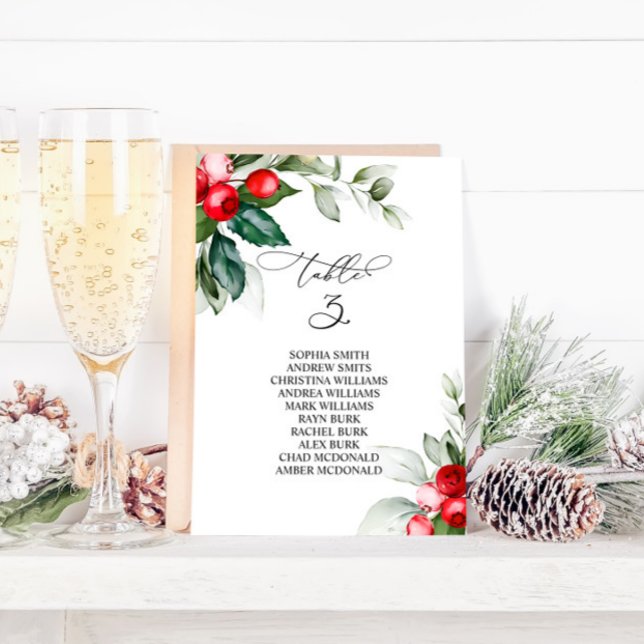 Christmas Greenery Table Number 3 Seating Chart (Creator Uploaded)