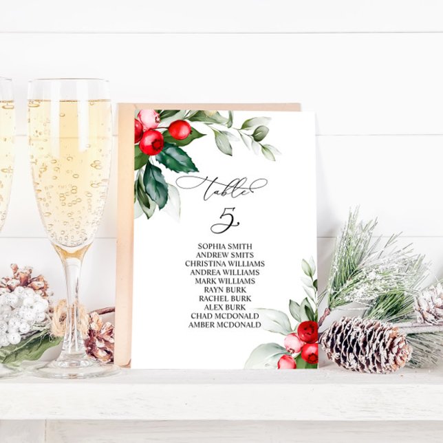 Christmas Greenery Table Number 5 Seating Chart (Creator Uploaded)