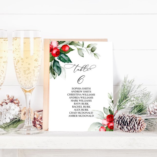 Christmas Greenery Table Number 6 Seating Chart (Creator Uploaded)