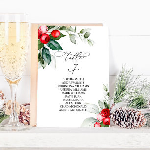 Christmas Greenery Table Number 7 Seating Chart