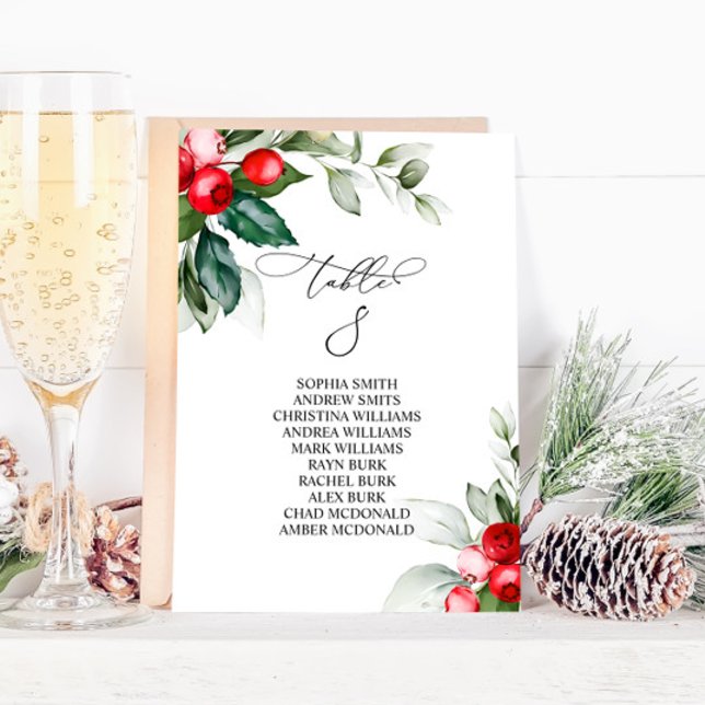 Christmas Greenery Table Number 8 Seating Chart (Creator Uploaded)