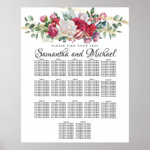 Christmas Greenery Wedding 17-Table Seating Chart
