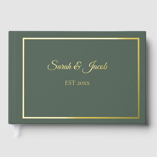 Christmas Greenery Wedding Guest Book (Front)