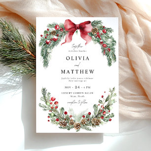 Christmas Greenery Wedding Winter Invitation