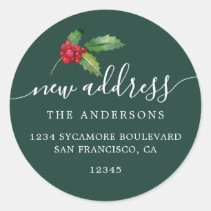 Christmas Greenery We've Moved New Address label