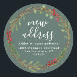 Christmas Greenery We've Moved New Address label<br><div class="desc">Christmas greenery we've moved moving announcement return address labels: let your friends and family know about your new address with these chic, modern and simple return address labels. Simply add your names and address in white elegant script calligraphy and stylish typography on a green background with a stylish touch of...</div>