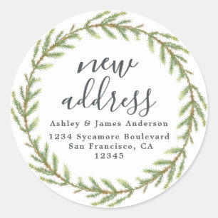 Christmas Greenery We've Moved New Address label