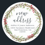 Christmas Greenery We've Moved New Address label<br><div class="desc">Christmas greenery we've moved moving announcement return address labels: let your friends and family know about your new address with these chic, modern and simple return address labels. Simply add your names and address in off-black elegant script calligraphy and stylish typography on a white background with a stylish touch of...</div>