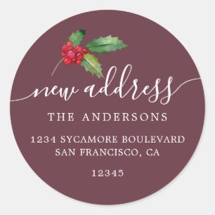 Christmas Greenery We've Moved New Address label