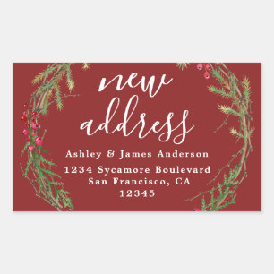 Christmas Greenery We've Moved New Address Sticker