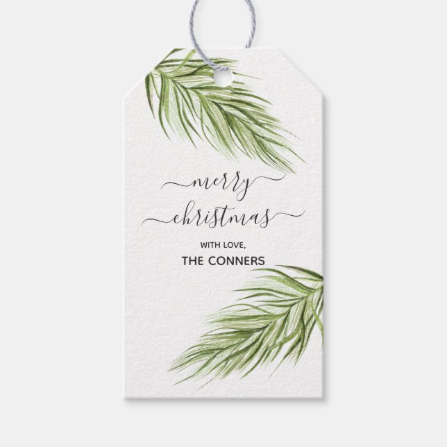 Christmas Greenery Winter Foliage Gift Tags (Front)