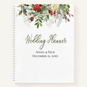 Christmas Greenery  with Quote   Wedding Planner  Notebook