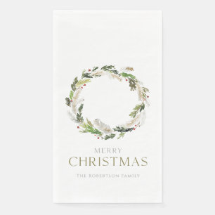 Christmas Greenery Wreath Napkin