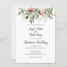 Christmas Greens/Snowflakes/Holiday Wedding Announ
