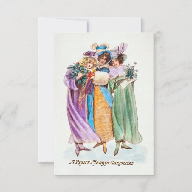 Christmas Greeting A Right Merrie Christmas Invitation (Front)