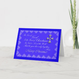 Christmas Greeting Card/Cross-Blue Holiday Card
