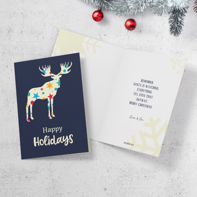 Christmas greeting card featuring a moose. (Creator Uploaded)
