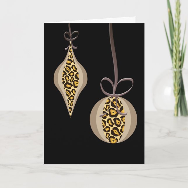 Christmas Greeting Card Leopard Print (Front)