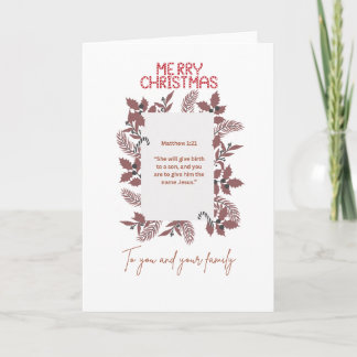 Christmas Greeting Card-matthew1:21 Card