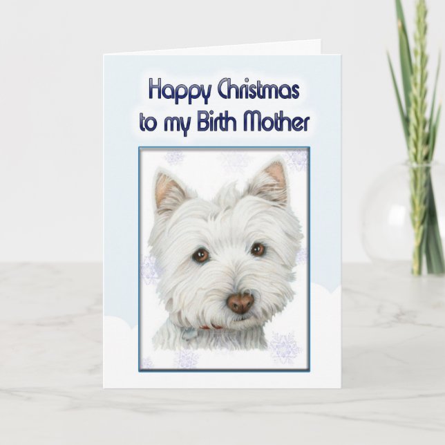 christmas greeting card, to birth mother with cute holiday card (Front)