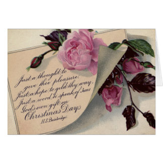 Christmas  Greeting Card Vintage Rose