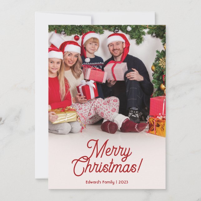 Christmas Greeting Card with Customizable Photo (Front)