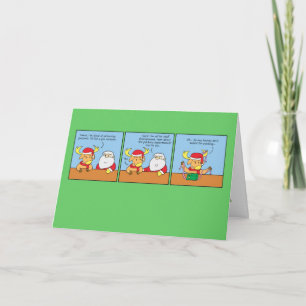 Christmas Greeting Card with Funny Comic Strip