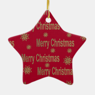 Christmas greeting ceramic ornament