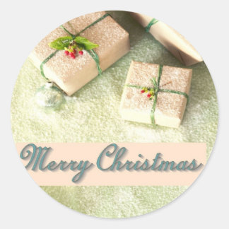 Christmas greeting classic round sticker