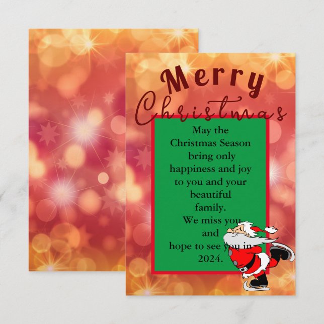 Christmas greeting for far friend card (Front/Back)