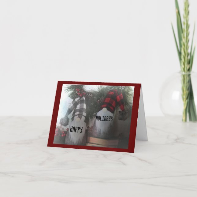 CHRISTMAS GREETING "GNOME STYLE" AND SO CUTE! CARD (Front)